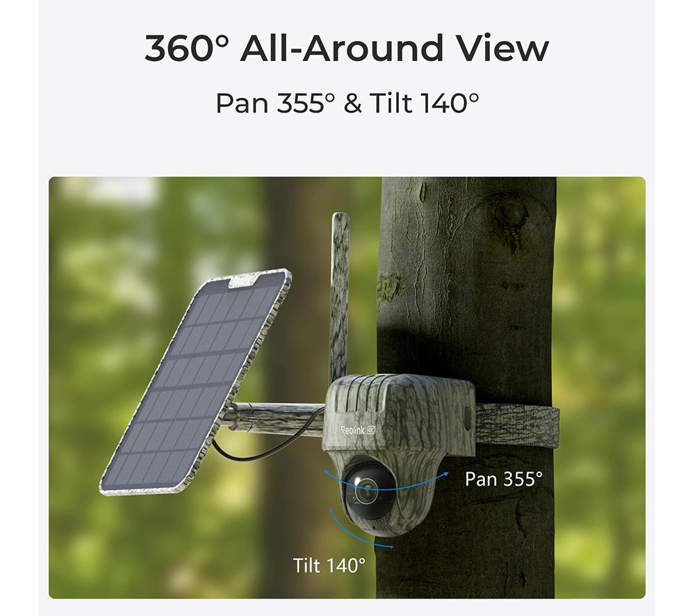 REOLINK Go Series G450 4K Ultra HD 4G LTE Outdoor Wildlife Battery Camera with Solar Panel & 32 GB Memory Card - Green image number 2 of 8