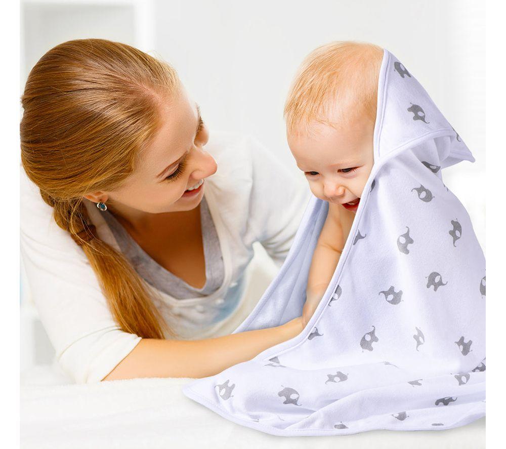 MOMCOZY M19FWXY01-US Baby Hooded Towel Set - Grey image number 2 of 3