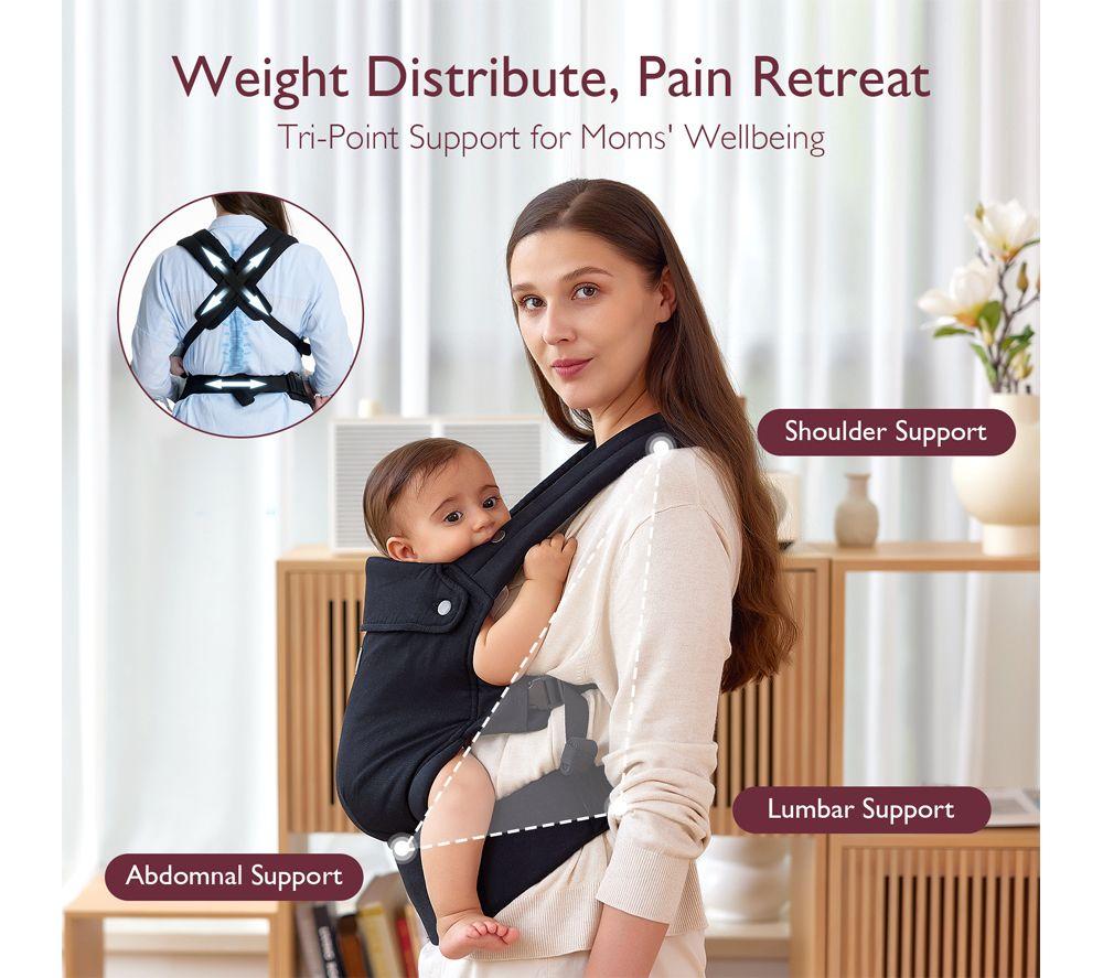 MOMCOZY BC001-BL00NB-A Baby Carrier - Black image number 5 of 6