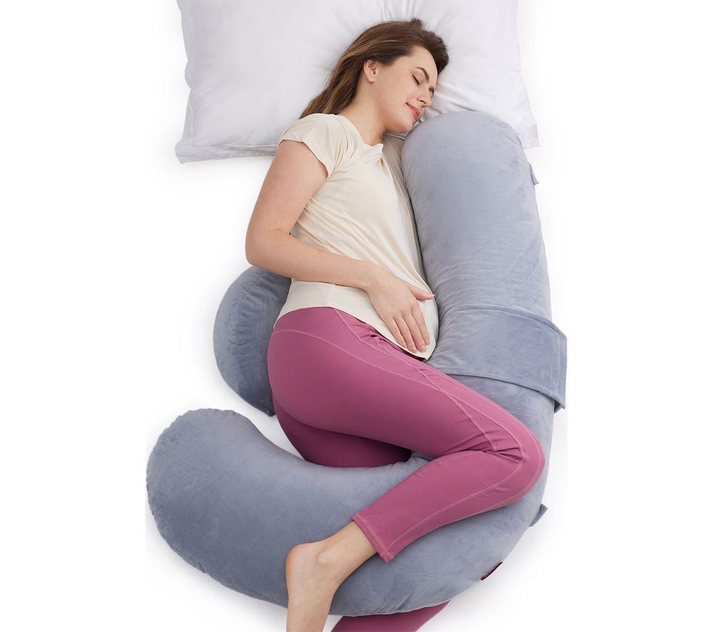 MOMCOZY F-Shaped Pregnancy Pillow - Grey image number 2 of 5
