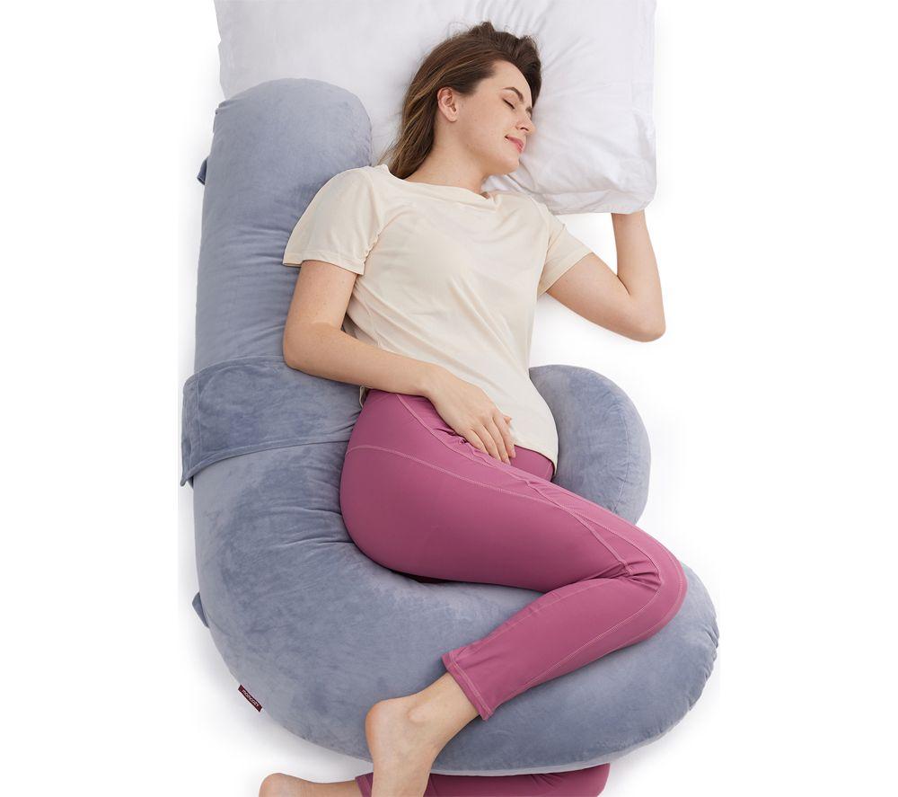 MOMCOZY F-Shaped Pregnancy Pillow - Grey image number 3 of 5
