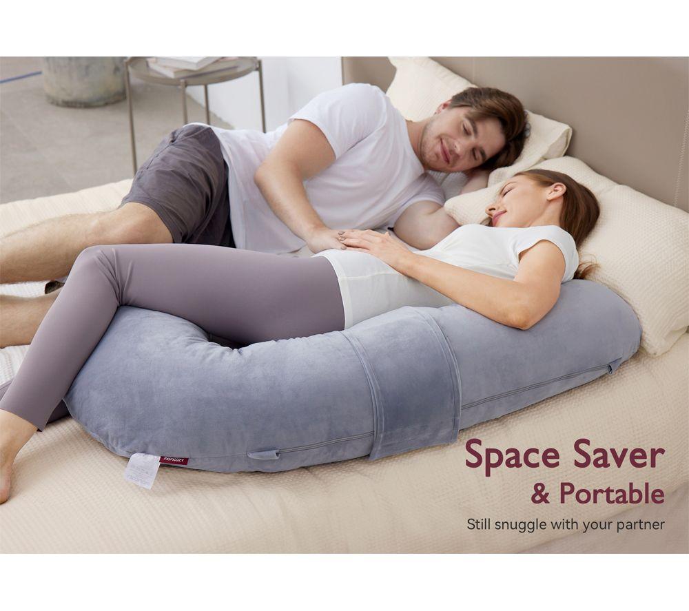 MOMCOZY F-Shaped Pregnancy Pillow - Grey image number 5 of 5