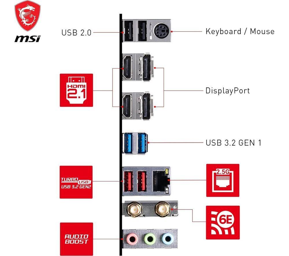 MSI B760M GAMING PLUS WIFI LGA1700 Motherboard image number 3 of 4