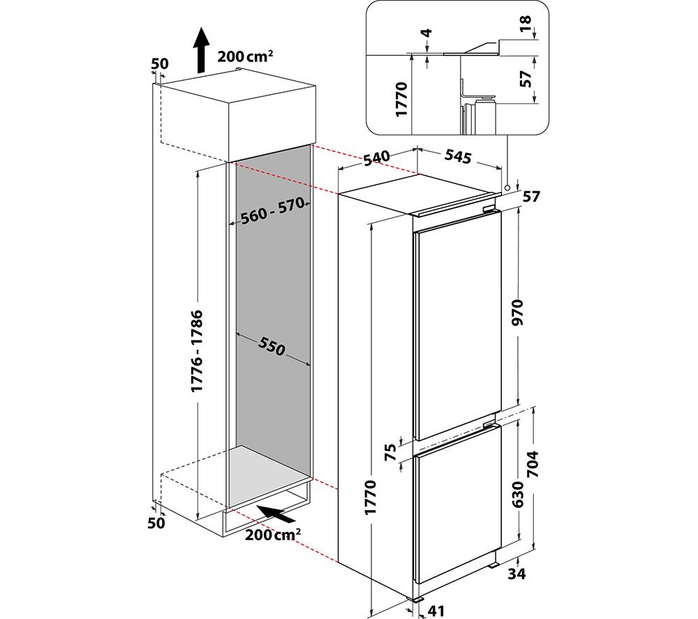 HOTPOINT Total No Frost HTC18 T112 UK Integrated 70 / 30 Fridge Freezer - Sliding Hinge image number 14 of 14
