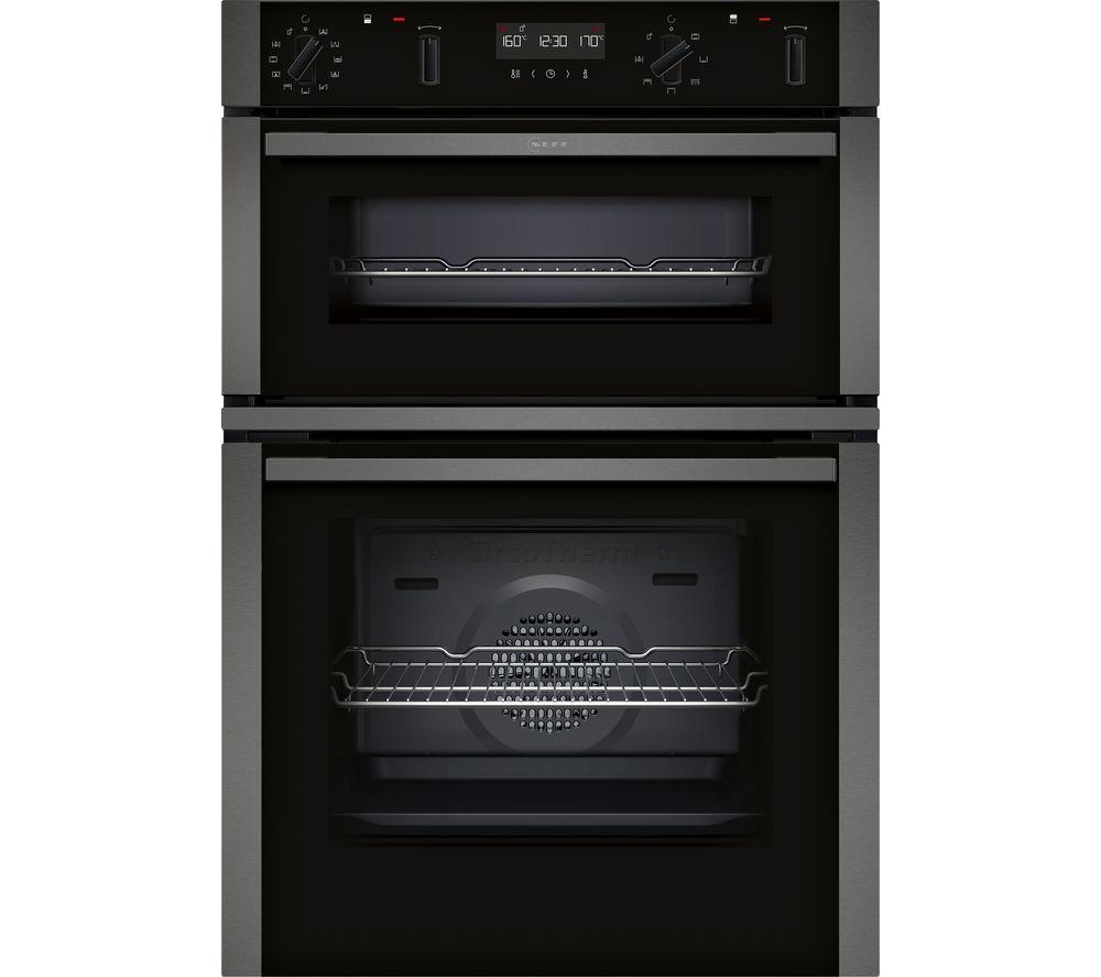 NEFF N50 U2ACM7HG0B Electric Double Smart Oven - Graphite, Black,Silver/Grey