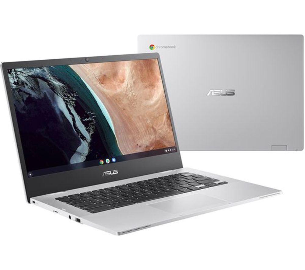 ASUS CX1 14" Refurbished Chromebook - Intel&reg; Celeron&reg;, 64 GB eMMC, Silver (Excellent Condition) image number 7 of 10