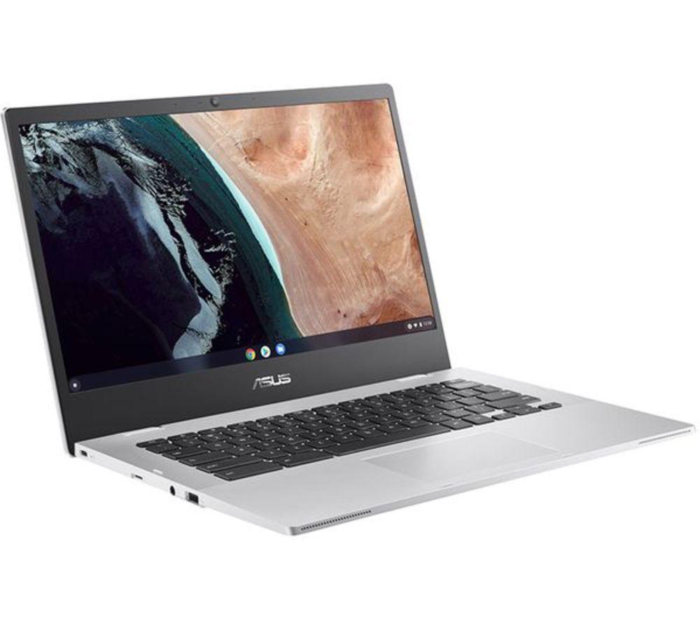 ASUS CX1 14" Refurbished Chromebook - Intel&reg; Celeron&reg;, 64 GB eMMC, Silver (Excellent Condition) image number 8 of 10