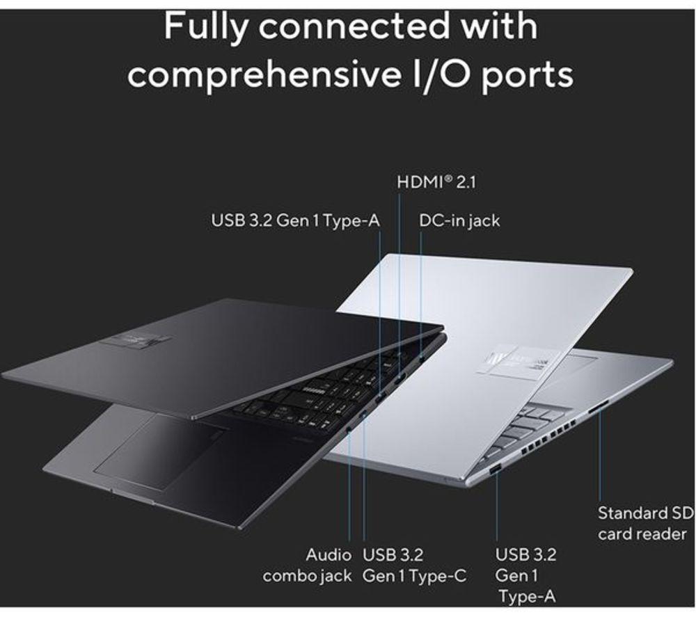 ASUS Vivobook 16X K3605ZF 16" Refurbished Laptop - Intel&reg; Core&trade; i5, 512 GB SSD, Silver (Excellent Condition) image number 8 of 8