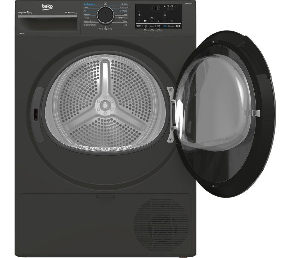 BEKO Pro Ironfinish B5T49231IG 9 kg Heat Pump Tumble Dryer - Graphite image number 4 of 4