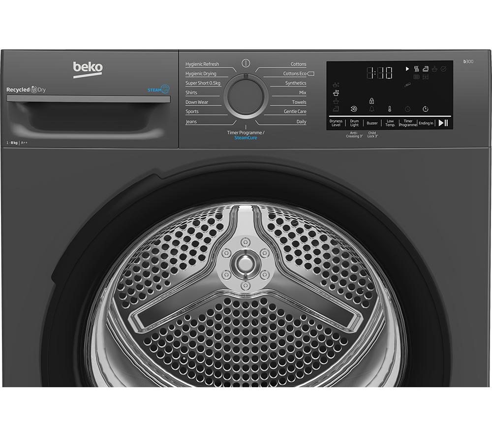 BEKO Pro BM3T3833A 8 kg Heat Pump Tumble Dryer - Anthracite image number 3 of 10