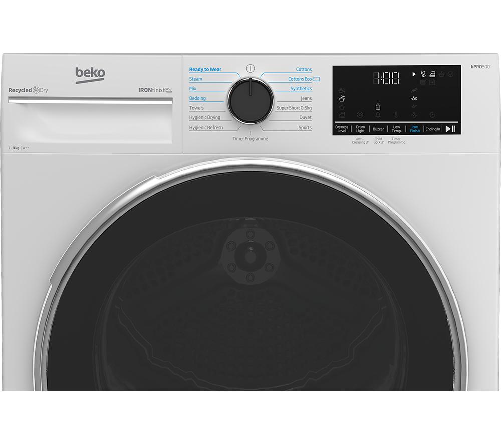BEKO Pro Ironfinish B5T48231IW 8 kg Heat Pump Tumble Dryer - White image number 3 of 6