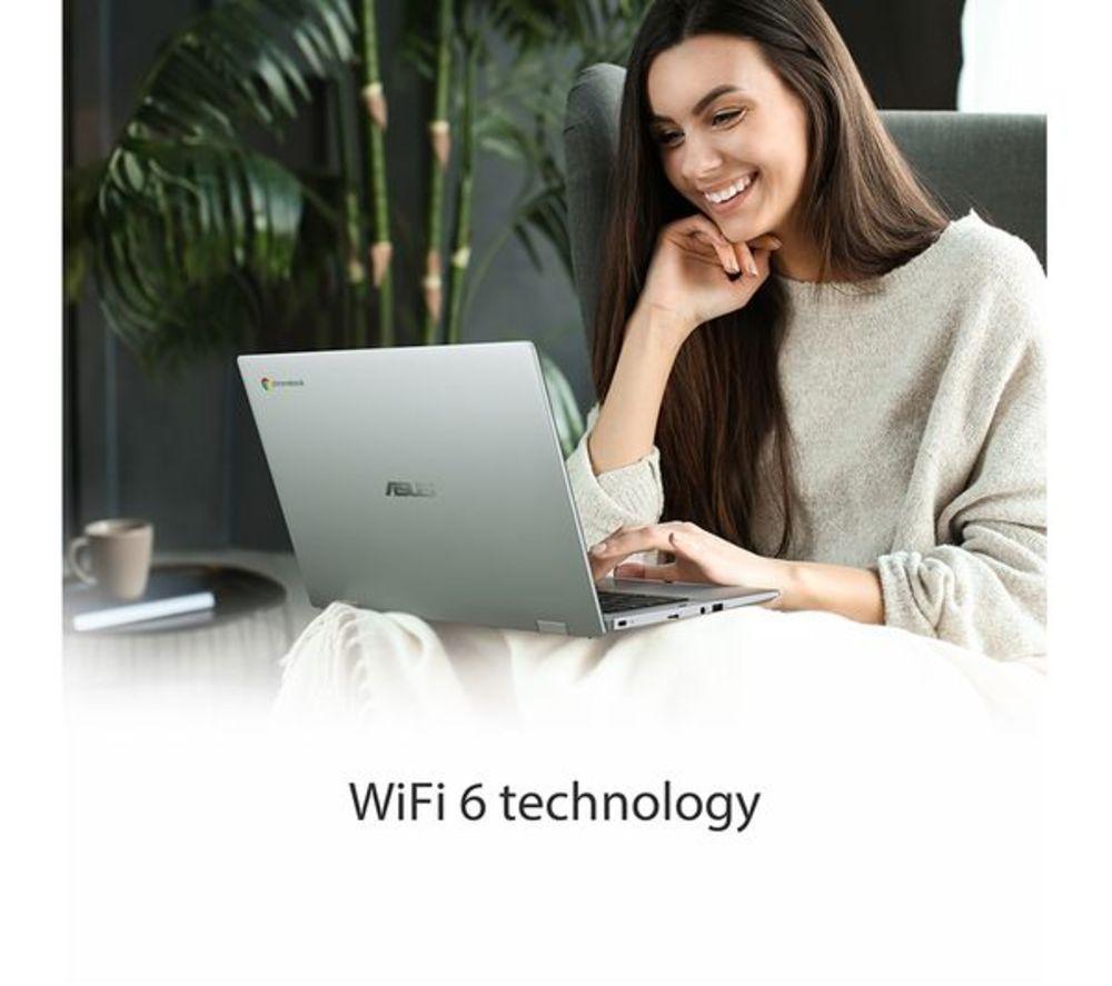 ASUS CX1 14" Refurbished Chromebook - Intel&reg; Celeron&reg;, 64 GB eMMC, Silver (Very Good Condition) image number 8 of 10
