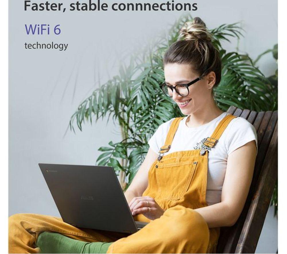 ASUS CM14 Flip 14" 2 in 1 Refurbished Chromebook - MediaTek Kompanio 520, 128 GB eMMC, Grey (Very Good Condition) image number 7 of 10