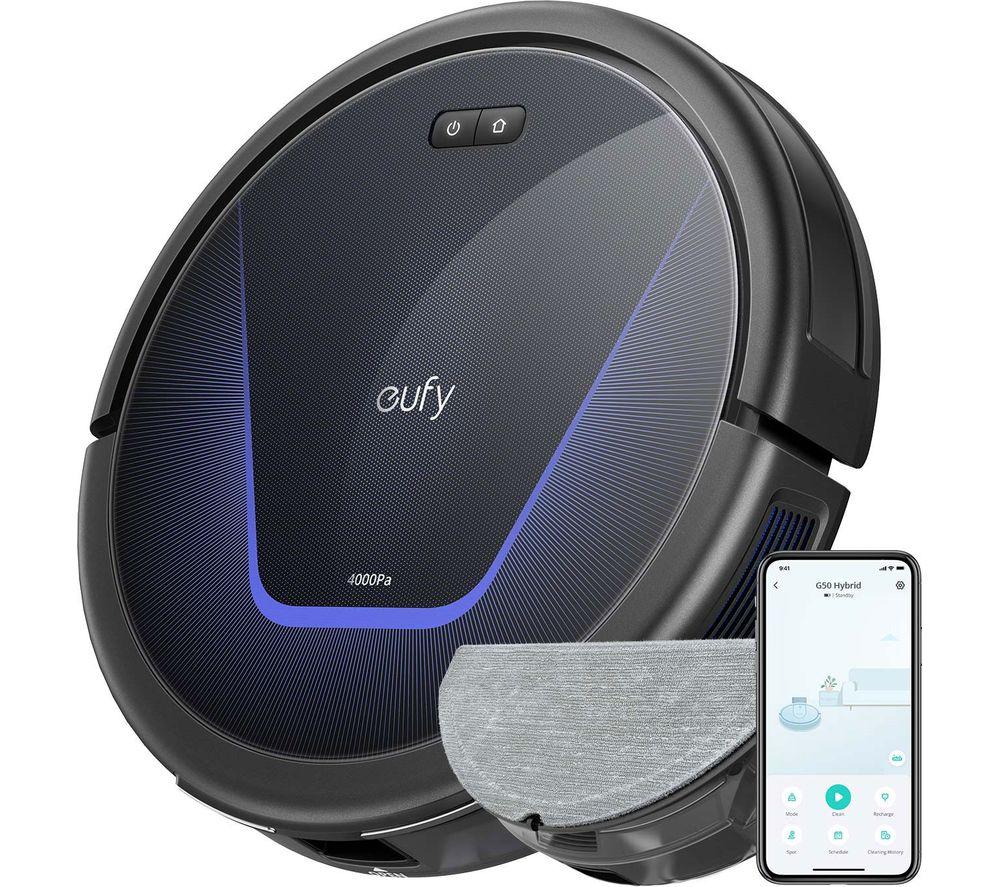 EUFY G50 Hybrid Robot Vacuum Cleaner - Black, Black