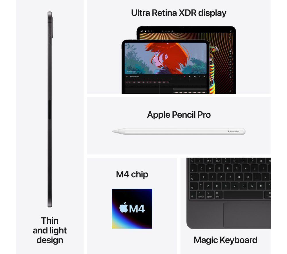 APPLE 11" iPad Pro Cellular (2024) - 1 TB, Silver, Nano-texture display image number 9 of 11