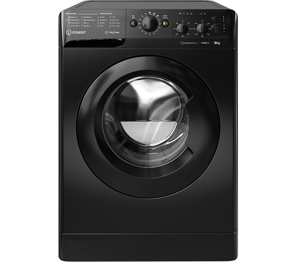 INDESIT MTWC 81495 BK UK 8 kg 1400 Spin Washing Machine - Black, Black