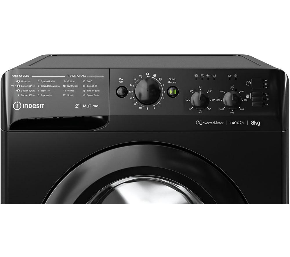 INDESIT MTWC 81495 BK UK 8 kg 1400 Spin Washing Machine - Black image number 3 of 8