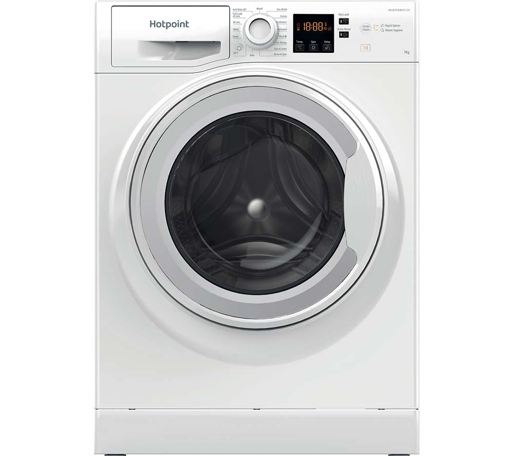 HOTPOINT Anti-Stain NSWM 1146 GG UK 11 kg 1400 Spin Washing Machine – Graphite, White