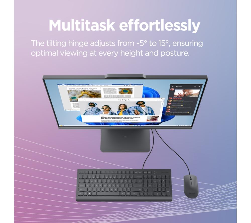 LENOVO IdeaCentre AIO 23.8" All-in-One PC - Intel&reg; Core&trade; i5, 512 GB SSD, Grey image number 6 of 12