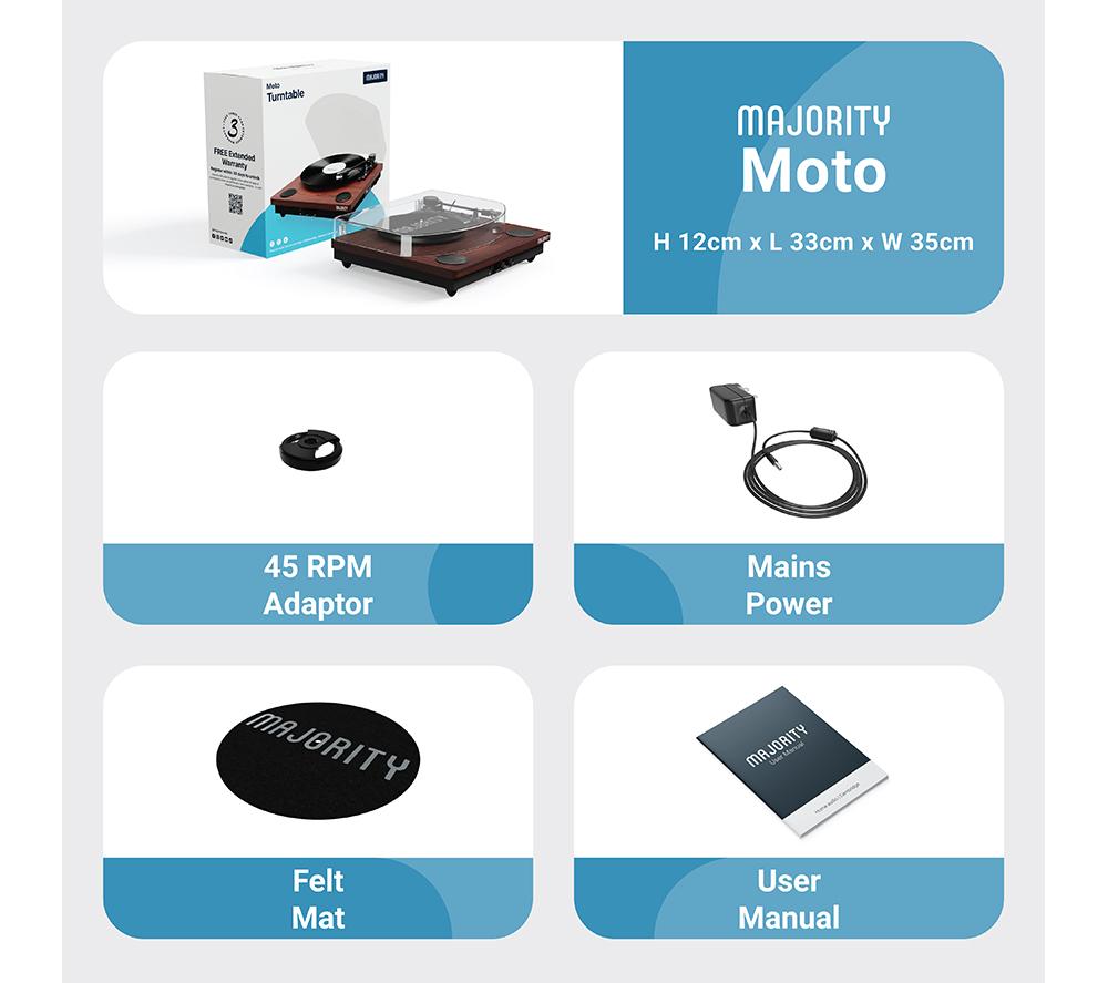 MAJORITY Moto Bluetooth Turntable - Walnut image number 7 of 8