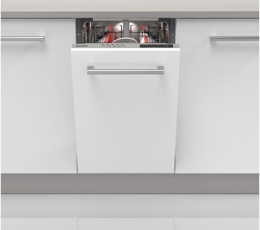 Integrated Dishwasher Sharp Slimline Dishwasher Sharp QW-NS1CF49EW