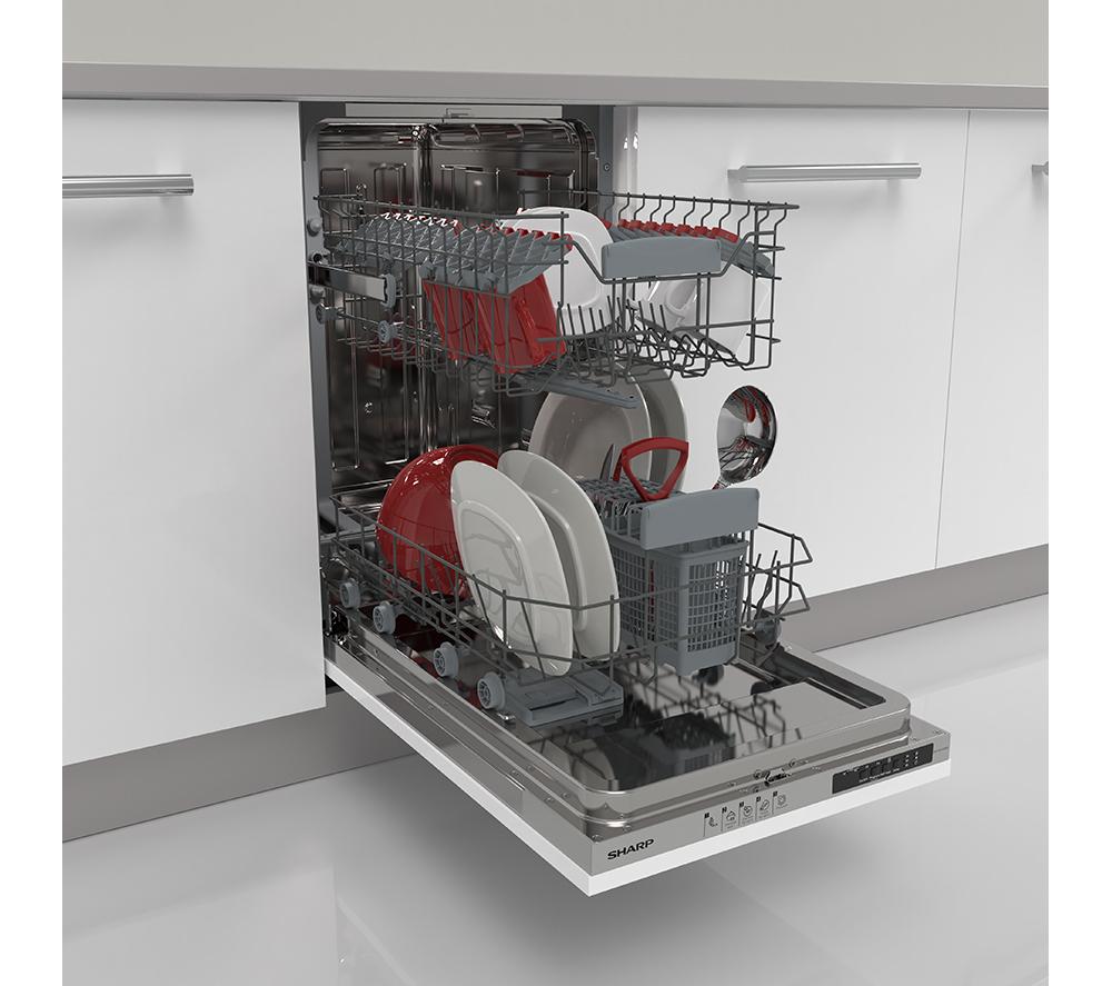 SHARP QW-NS14I49EX-EN Slimline Fully Integrated Dishwasher image number 12 of 13