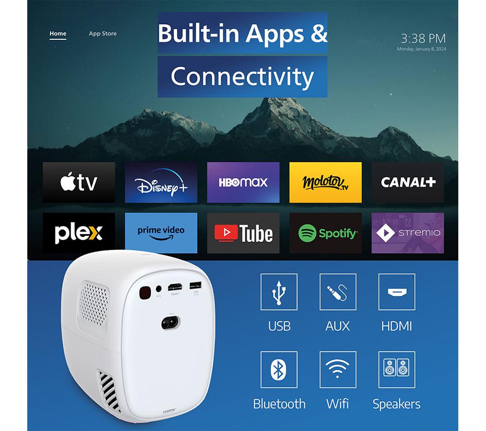 PHILIPS NeoPix 130 Smart HD Ready Home Cinema Projector - Arctic White image number 4 of 9