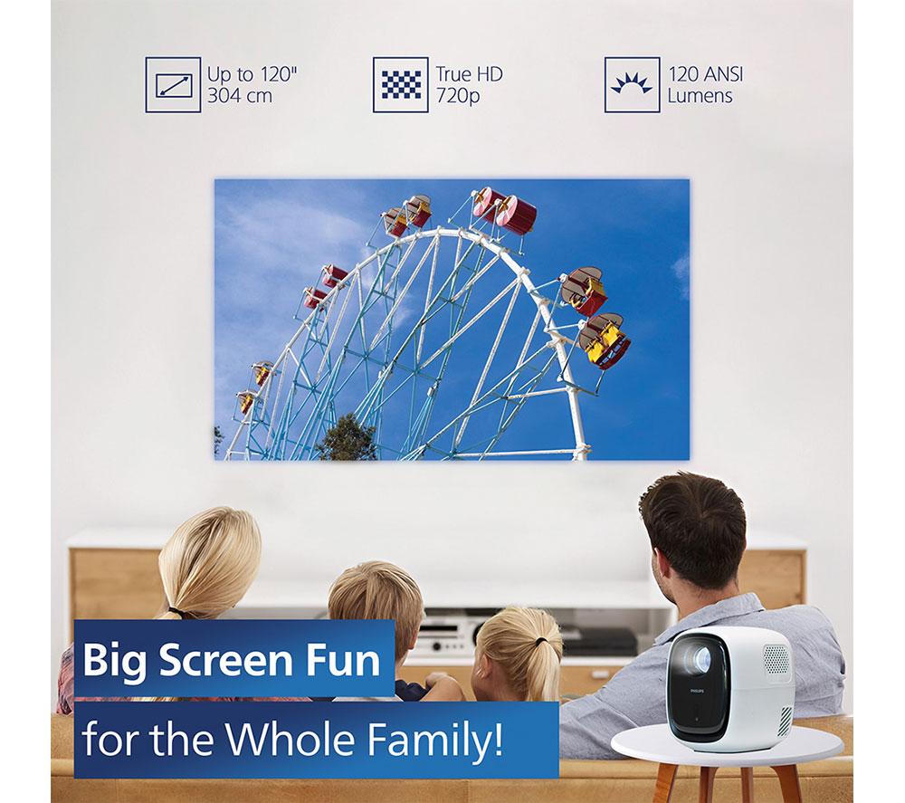 PHILIPS NeoPix 130 Smart HD Ready Home Cinema Projector - Arctic White image number 6 of 9