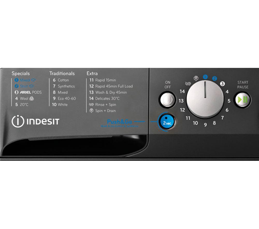 INDESIT Innex Steam Push&Go BDE 96436 KV UK 9 kg Washer Dryer - Black image number 8 of 13