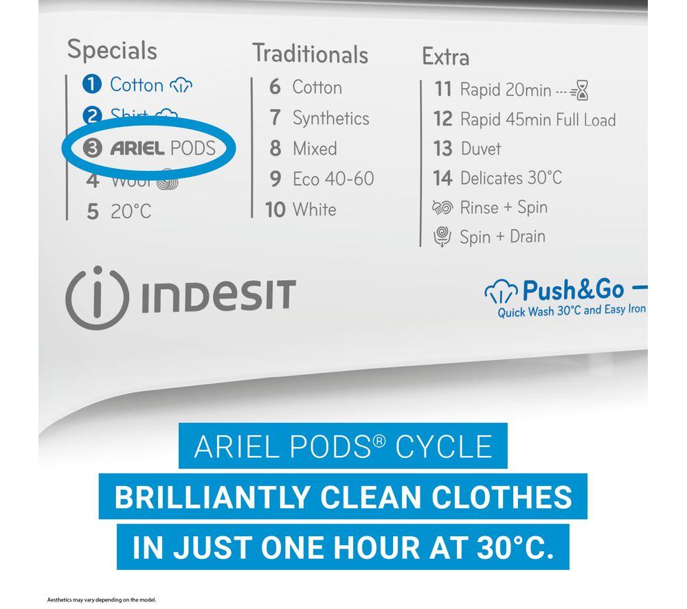 INDESIT Steam Push&Go BDE 96436 WV UK 9 kg Washer Dryer - White image number 3 of 10