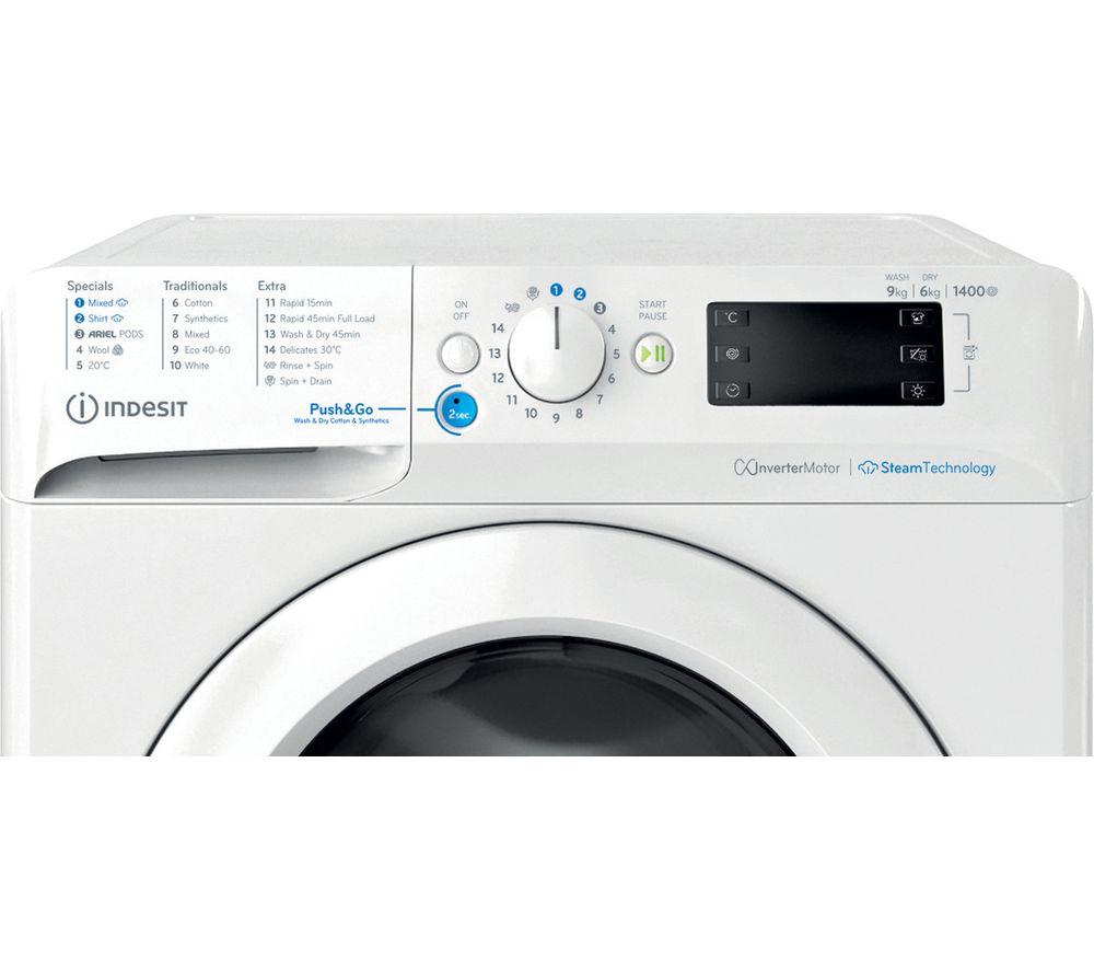 INDESIT Steam Push&Go BDE 96436 WV UK 9 kg Washer Dryer - White image number 4 of 10