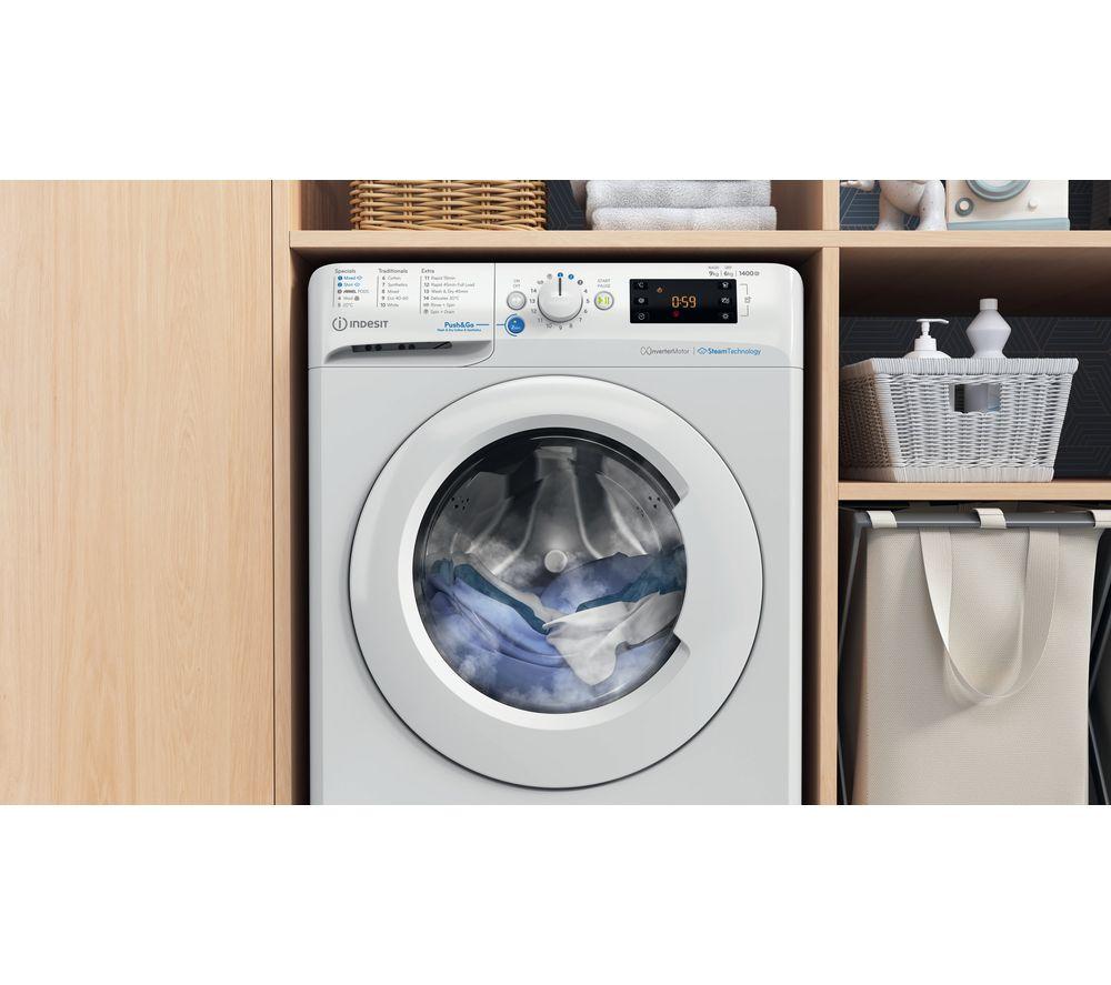 INDESIT Steam Push&Go BDE 96436 WV UK 9 kg Washer Dryer - White image number 8 of 10