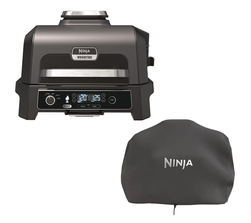 Buy NINJA Woodfire Pro XL OG850UK Outdoor Electric BBQ Grill Smoker Grill Cover Bundle Black Grey Currys