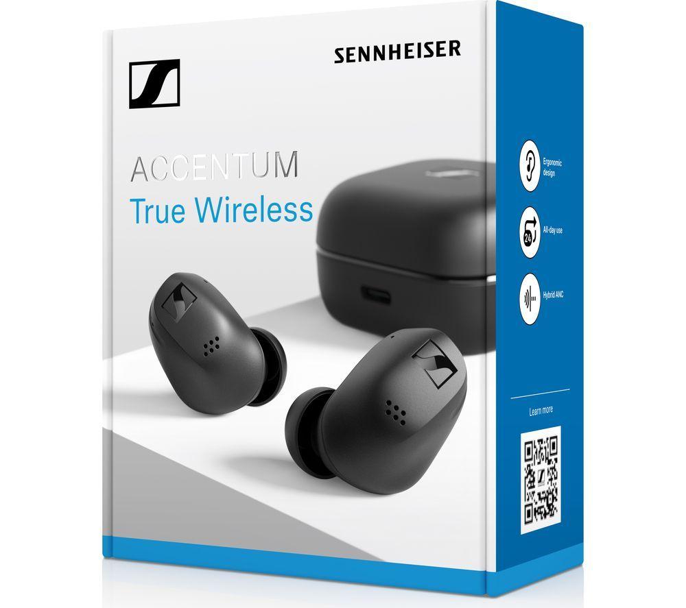 SENNHEISER Accentum Wireless Bluetooth Noise-Cancelling Earbuds - Black image number 2 of 5