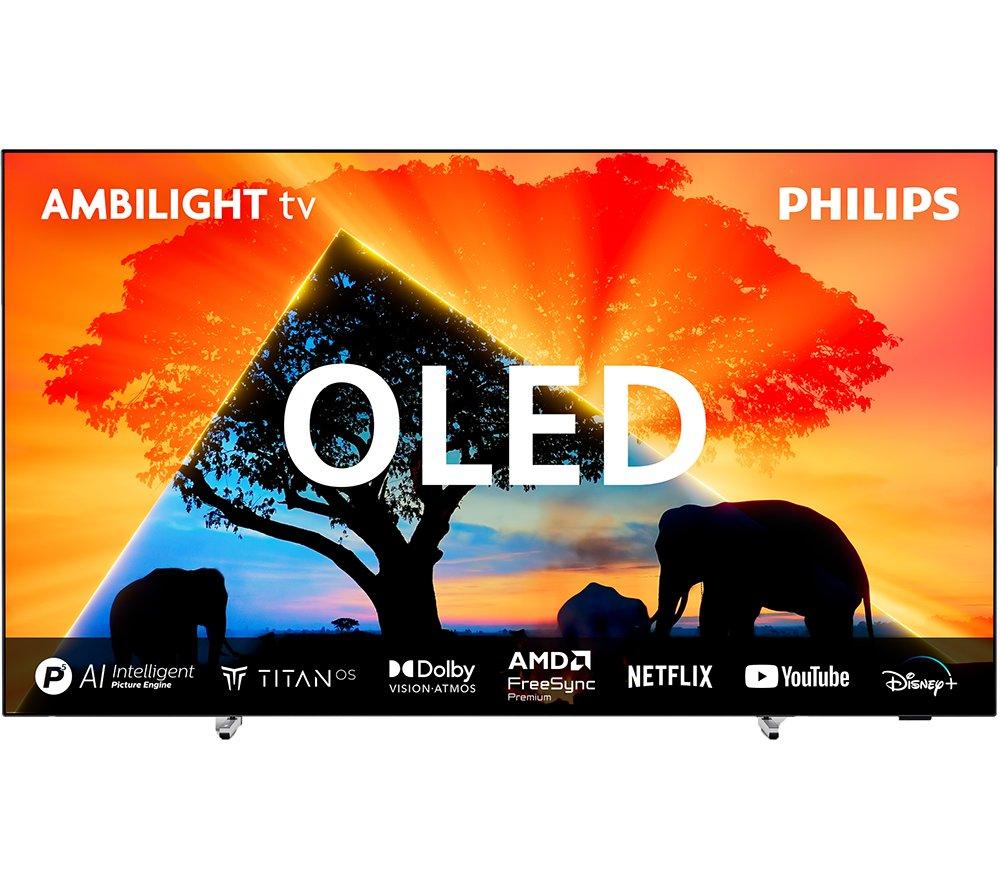 65 Philips Ambilight 65OLED759/12  Smart 4K Ultra HD HDR OLED TV, Silver/Grey,Black