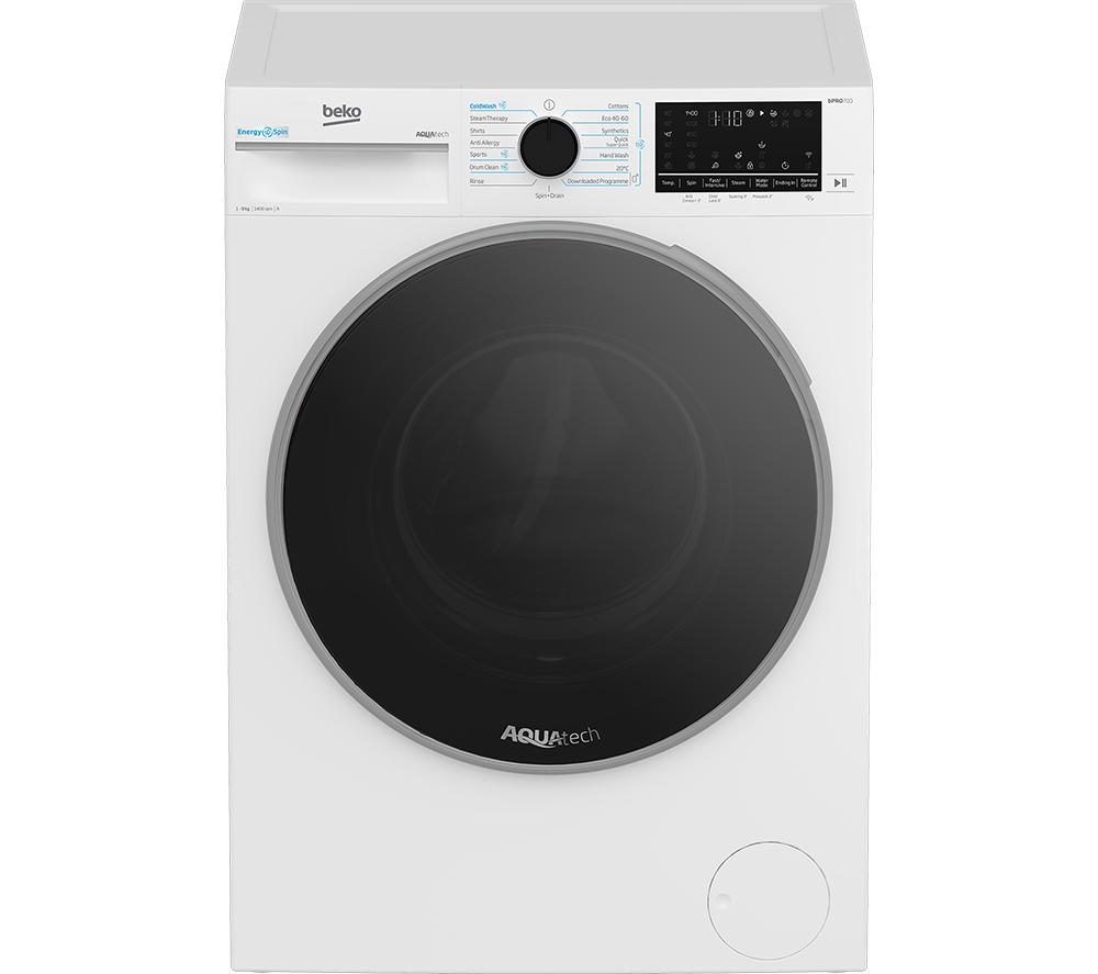 BEKO Pro EnergySpin AquaTech Bpro 700 B5W59411AW WiFi-enabled 9 kg 1400 Spin Washing Machine – White, White