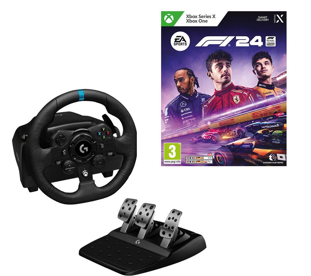LOGITECH G923 Racing Wheel & Pedals - Xbox & PC, Black & EA F1 24