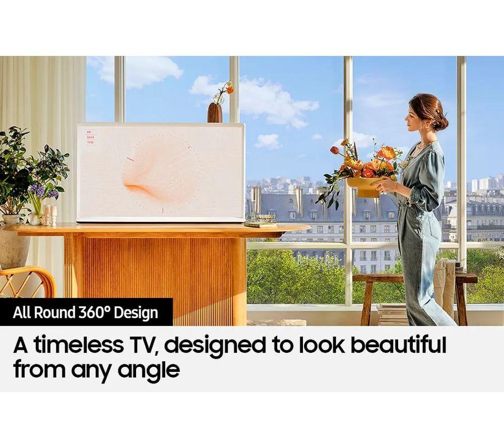 SAMSUNG The Serif QE50LS01DAUXXU 50" Smart 4K Ultra HD HDR QLED TV with Bixby & Amazon Alexa - Cloud White image number 4 of 12