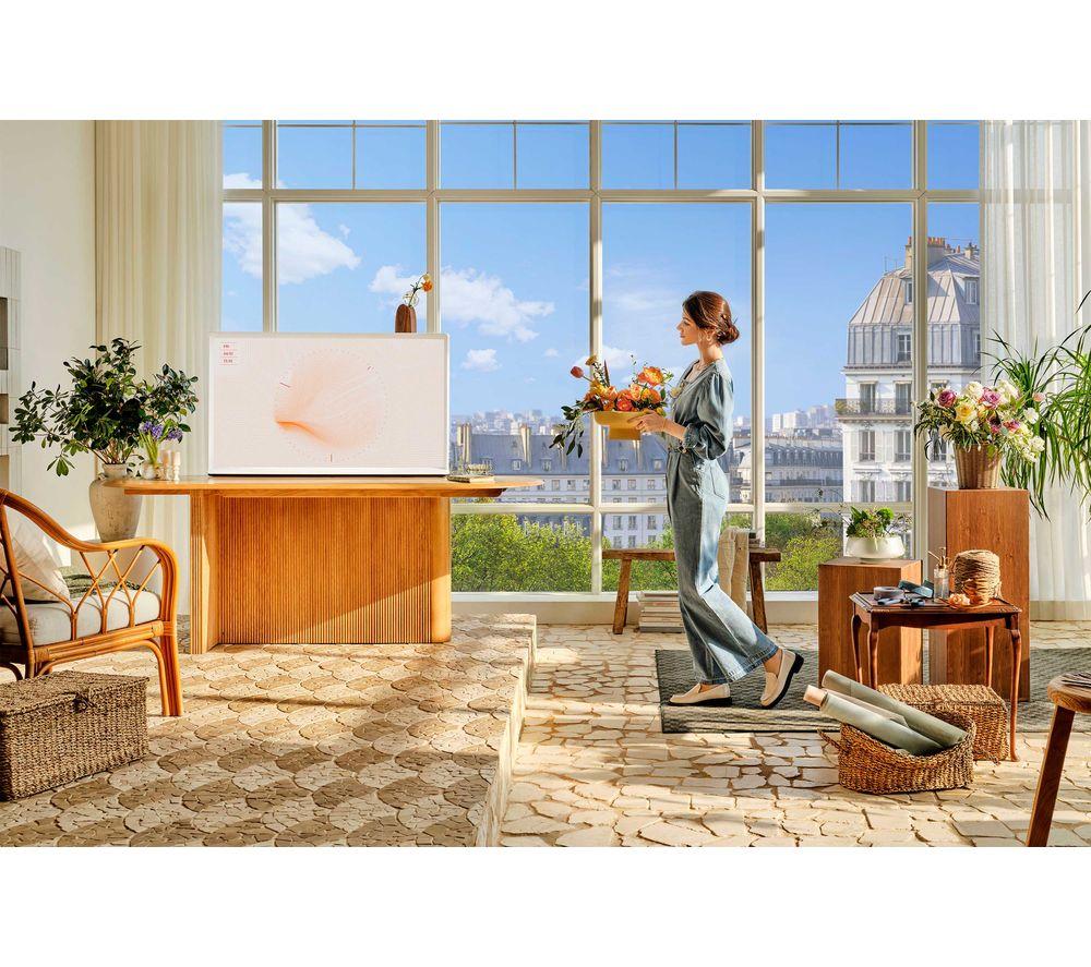 SAMSUNG The Serif QE50LS01DAUXXU 50" Smart 4K Ultra HD HDR QLED TV with Bixby & Amazon Alexa - Cloud White image number 6 of 12