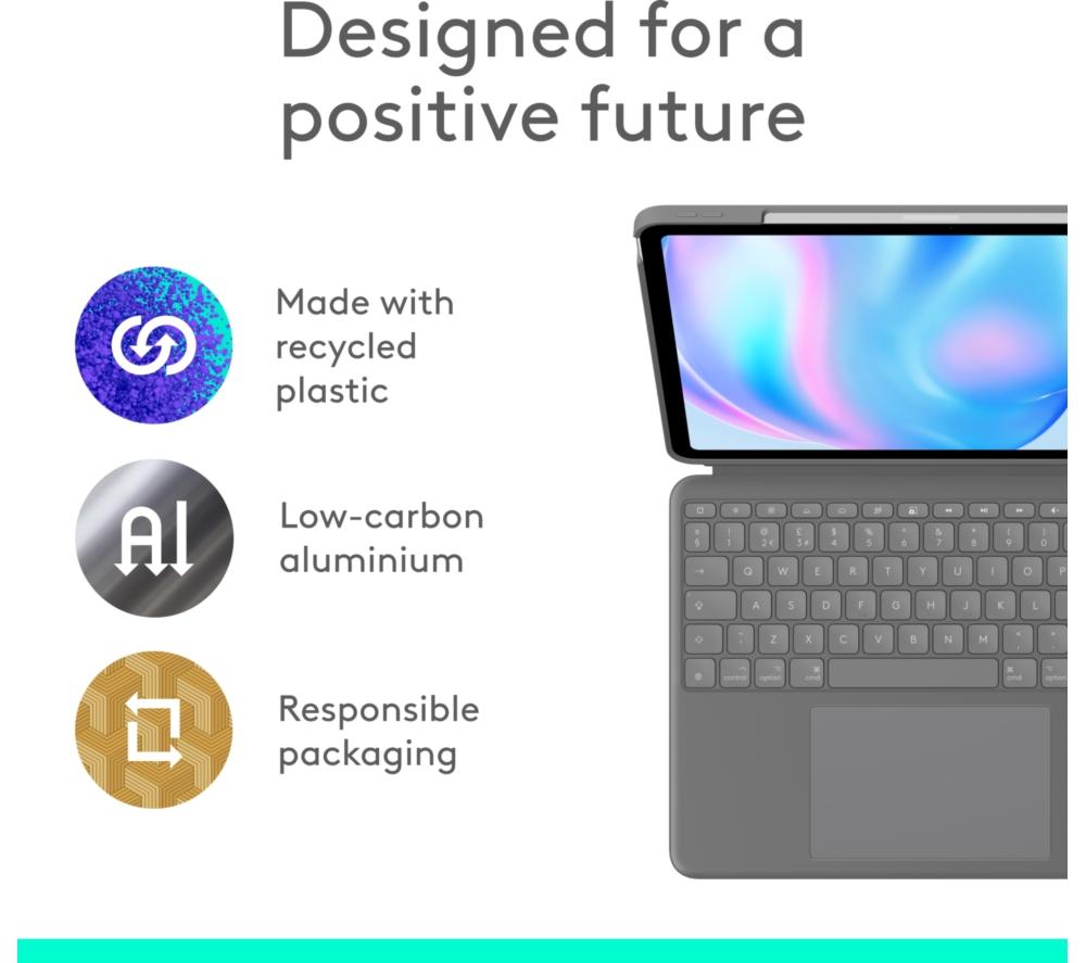 LOGITECH Combo Touch 13" iPad Air (M2 & M3 & M4) Keyboard Case - Grey image number 9 of 9