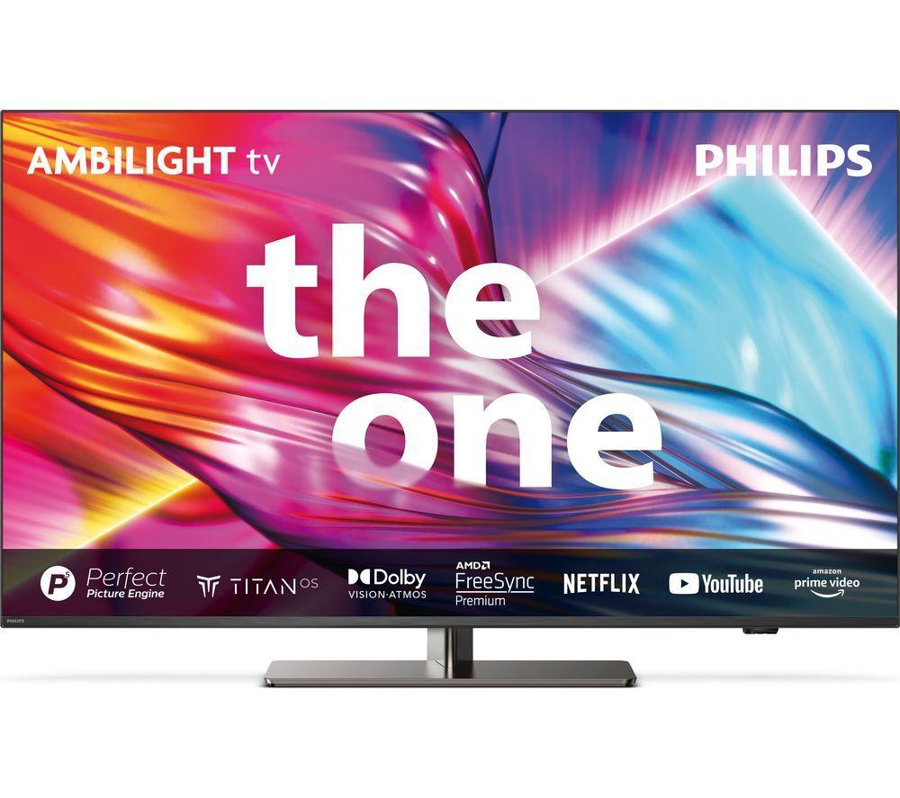 55 Philips The One Ambilight 55PUS8949/12  Smart 4K Ultra HD HDR LED TV, Silver/Grey