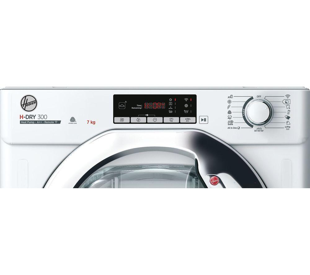 HOOVER BATD H7A2TCE-80 Integrated WiFi-enabled 7 kg Heat Pump Tumble Dryer image number 2 of 14
