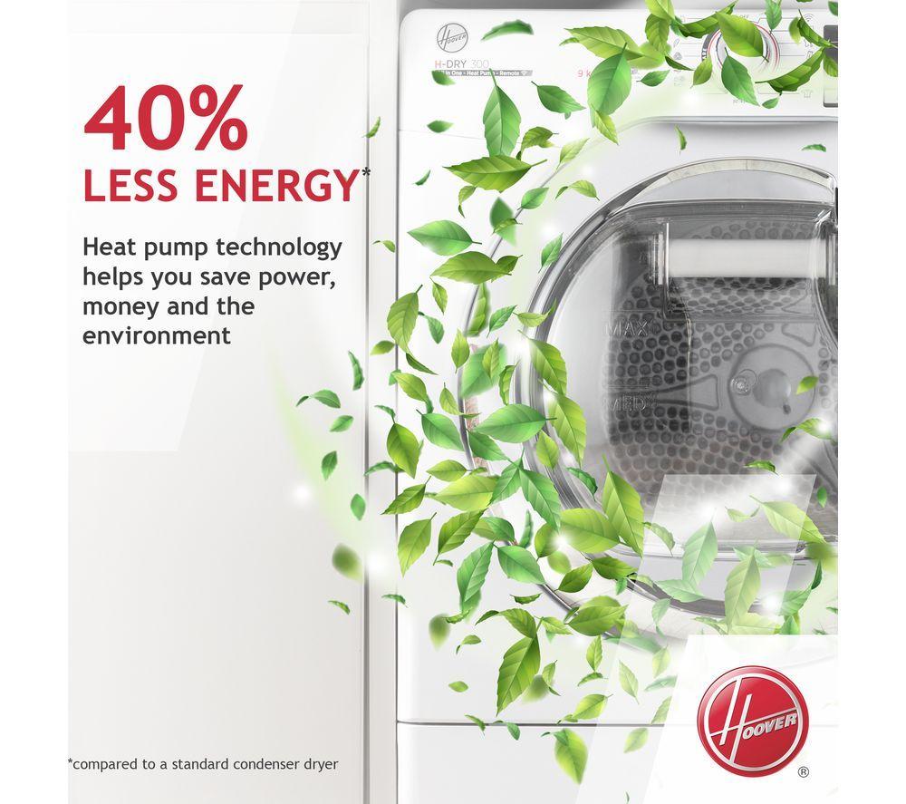 HOOVER BATD H7A2TCE-80 Integrated WiFi-enabled 7 kg Heat Pump Tumble Dryer image number 10 of 14