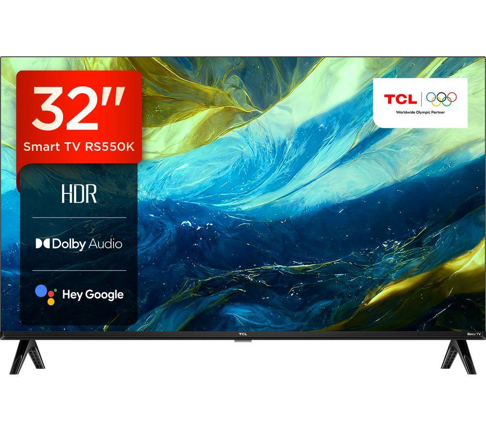 32 Tcl 32RS550K Roku TV  Smart Full HD HDR LED TV, Black