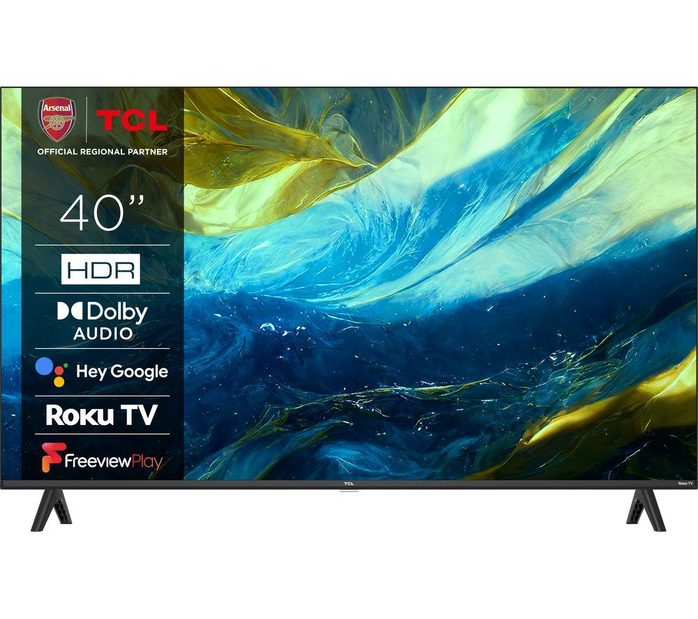 40 Tcl 40RS550K Roku TV  Smart Full HD HDR LED TV, Black
