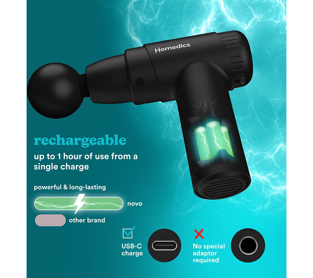 HOMEDICS PGM-45BK Novo Mini Handheld Body Massager - Black image number 5 of 7