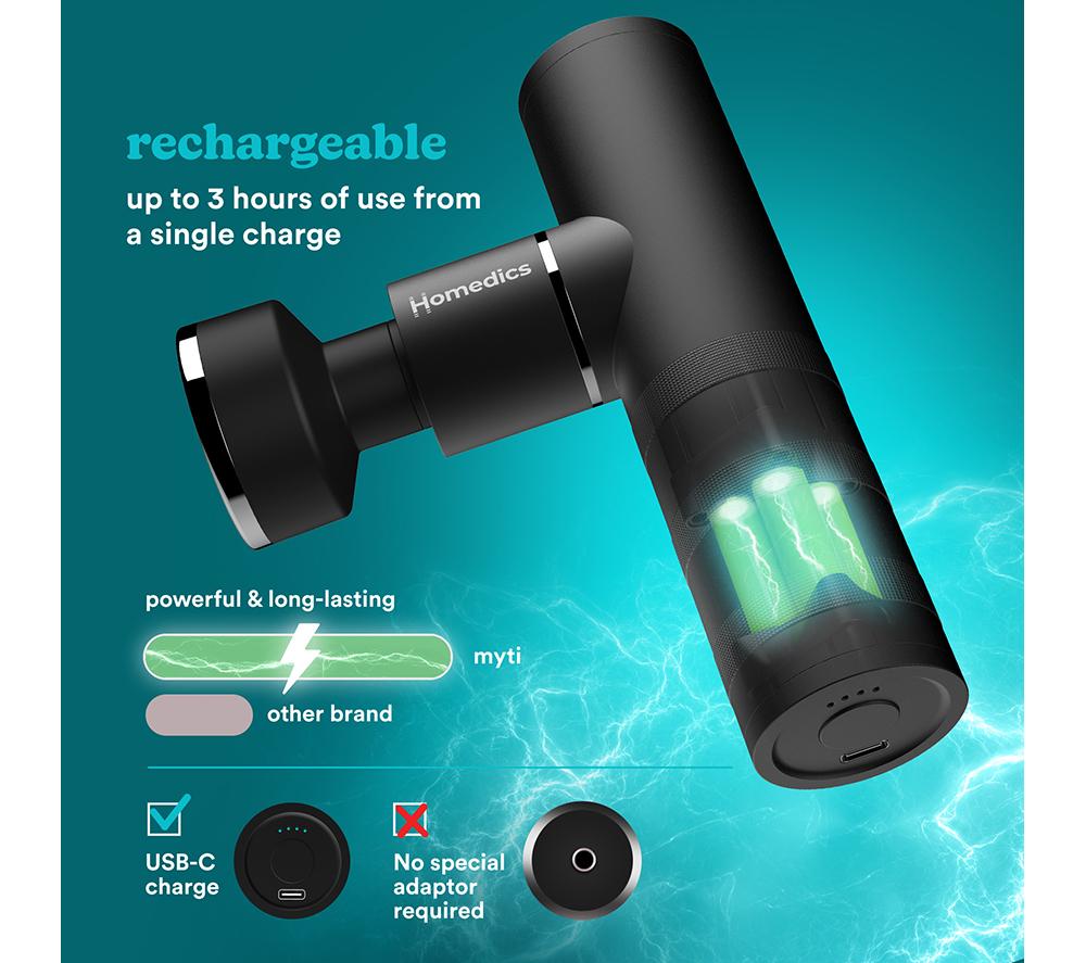 HOMEDICS HHP-65GM MYTI Mini Handheld Body Massager - Gun Metal image number 5 of 7