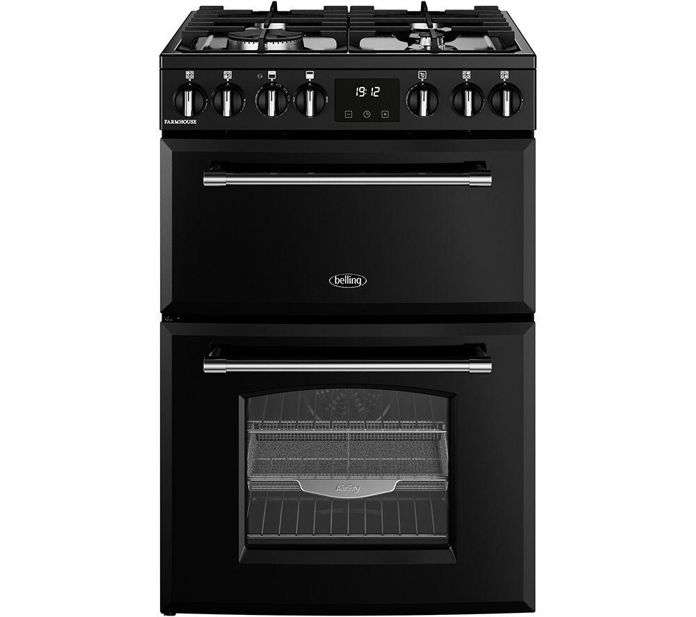 BELLING BEL MRA Farmhouse 60DF Dual Fuel Cooker – Black & Chrome, Black,Silver/Grey