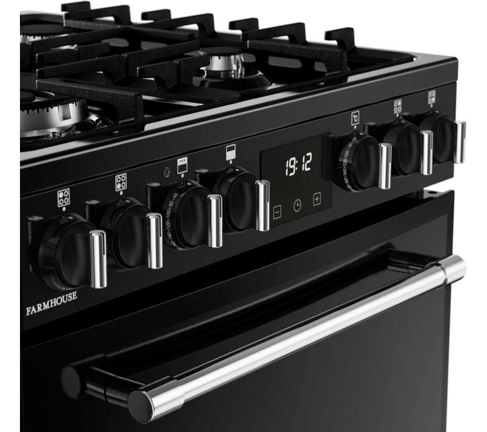 BELLING Farmhouse 60DF Dual Fuel Cooker - Black & Chrome image number 7 of 21