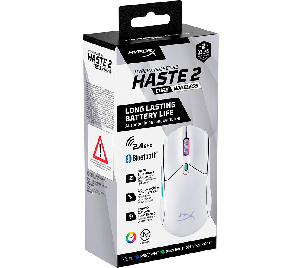 HYPERX Pulsefire Haste 2 Core RGB Wireless Optical Gaming Mouse - White image number 22 of 23